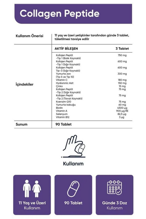 5 Tip Kolajen Q10 Complex içerik