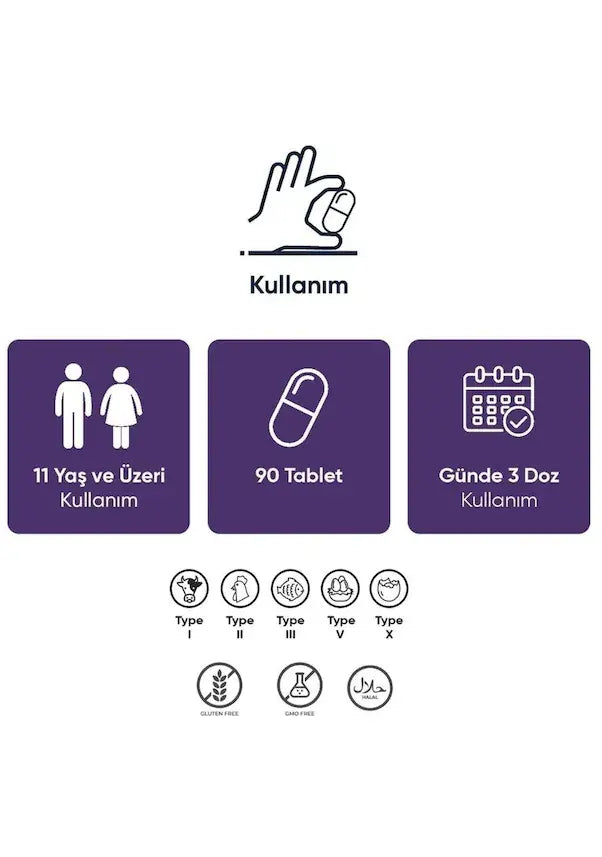 5 Tip Kolajen Complex Lila detay