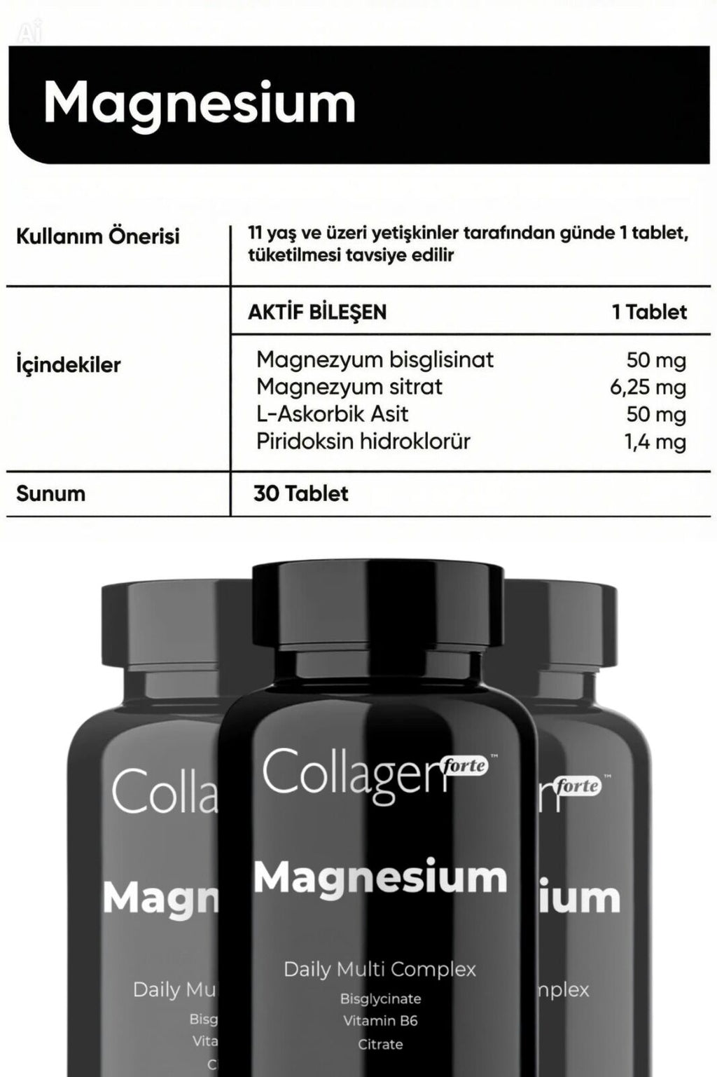 Magnezyum Complex içerik
