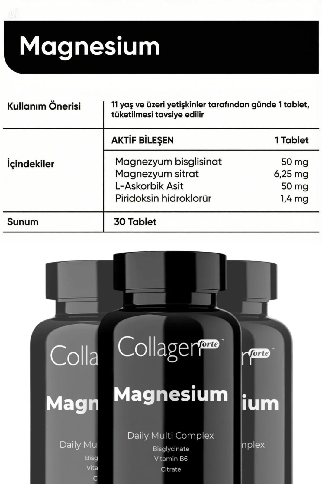 Magnezyum Complex içerik