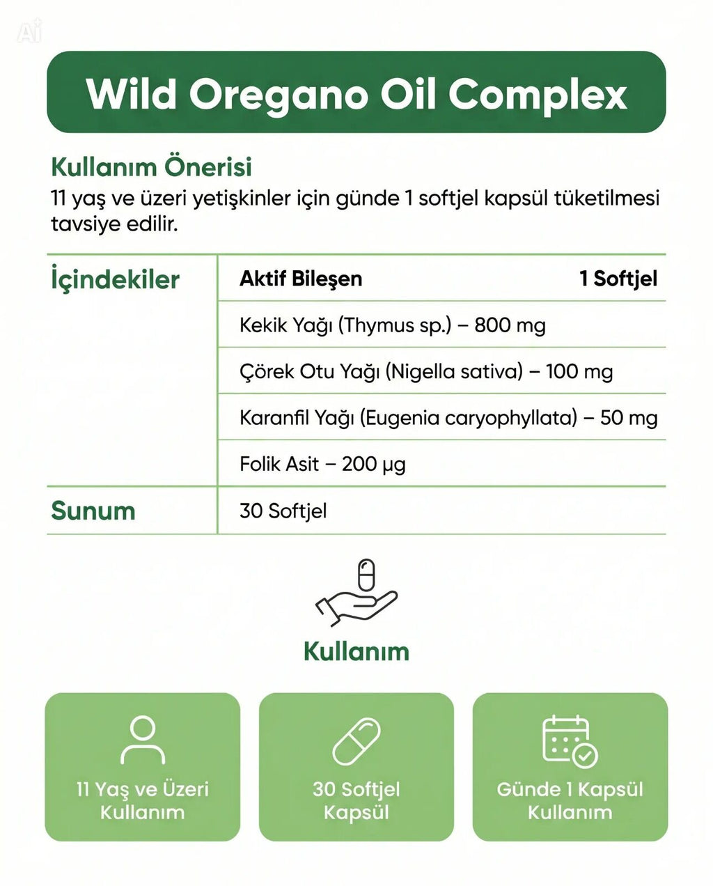 Helovit Kekik Yağı & Çörekotu Yağı 1200 mg, 30 Softgel